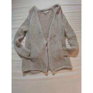 LOVERS + FRIENDS WOOL BLEND CARDIGAN SIZE S CREAM OPEN WEAVE POCKETS